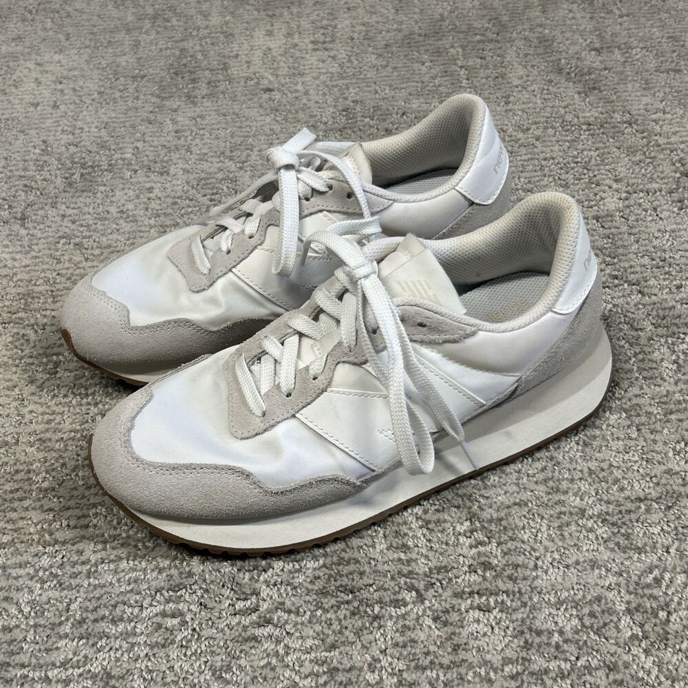 New Balance 237 Shoes Womens 9 White Gray Comfort Sneakers Mens 7.5